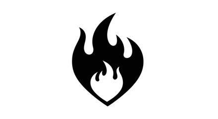 Stylized Black Flame Icon with Distinctive Flickering Shape.