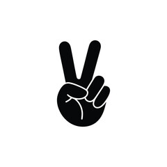 Obraz premium Silhouette of a Peace sign hand