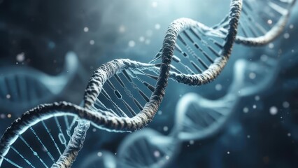 DNA spiral in a dark background