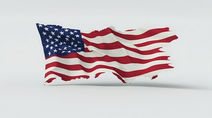 American Flag A 3D Render of a Ripped and Waving US Flag