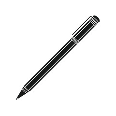 Vector art of elegant black pen illustration, a versatile writing tool for office, school, or creative design, perfect for sketching and signing