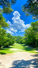 Summer Golf Course Photo Lush Green Fairway