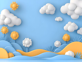 3D Cartoon Landscape Background