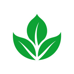 Eco green leaf logo icons pack minimal design collection clean vector style isolated on white background