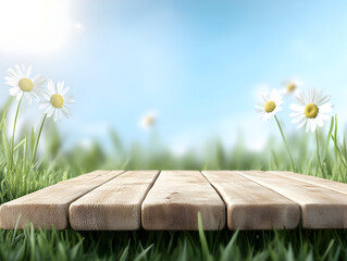 Sunny Day Wooden Tabletop Background Illustration