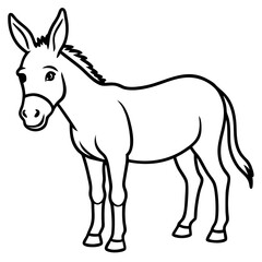 Donkey isolated on transparent background