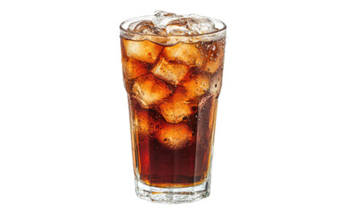 Cola with ice isolated on white background, png