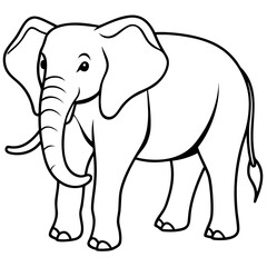 Fototapeta premium Elephant cartoon isolated on white