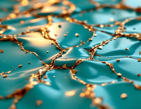 An artistic close up of a surface with a textured appearance, possibly resembling a cracked mirror or shattered glass - Powered by Adobe