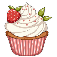 cupcake with strawberry