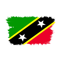 the flag of saint christopher and nevis with brush 