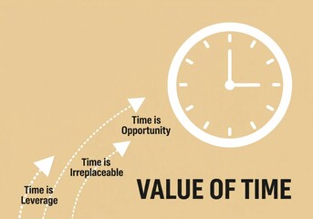 The value of time highlights leverage, opportunity, and success, symbolizing productivity, irreplaceable moments, and effective time management.