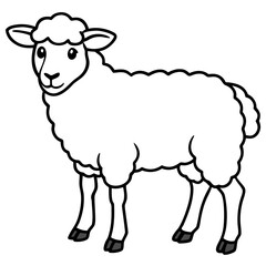 Black and white sheep on a transparent background
