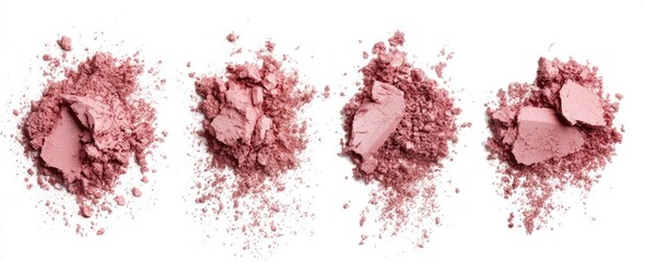 Crushed, light-pink cosmetic powder