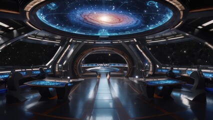 Futuristic spaceship interior