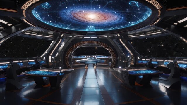 Futuristic spaceship interior