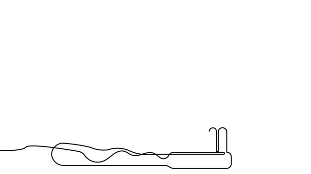 Minimalist toothbrush and paste continuous line art outline 4k animation video