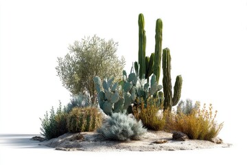 Desert flora cluster on a sand dune