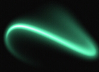 Emerald Swirl Abstract Light Trail on Black