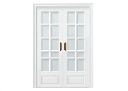 White double doors with glass panels (2) - Powered by Adobe