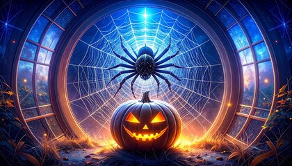 Halloween Spinne Kürbis 