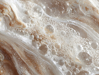 Obraz premium Clear resin surface with bubbles minimal transpar