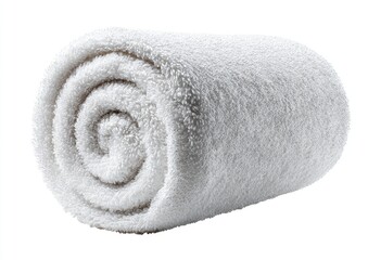 Rolled white terry cloth towel