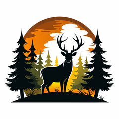 vector illustration of a deer