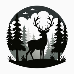 vector illustration of a deer