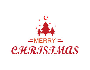 Merry christmas card with christmas tree