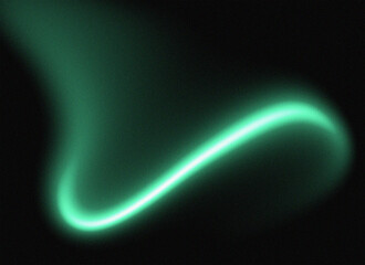 Emerald Swirl Abstract Light Trail on Black