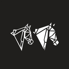 abstract horse artwork logo design