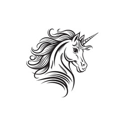 abstract unicorn artwork logo design