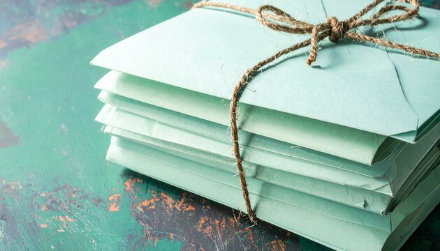 Realistic Old Mail Stack in Classic Retro Look