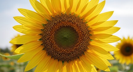 Obraz premium Radiant Sunflower Bloom in Summer Field.