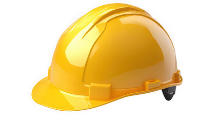 Fototapeta premium A vibrant yellow hard hat presented on a stark black background in a studio setting with clean lighting