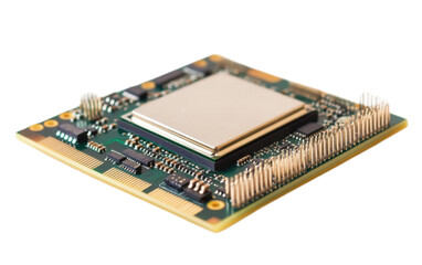 Computer processor cpu isolated on white background, png