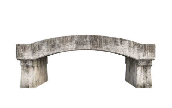 Concrete bridge isolated on white background, png