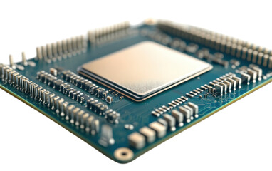 Computer processor cpu isolated on white background, png