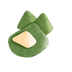 Khanom Sod Sai Thai traditional dessert illustration
