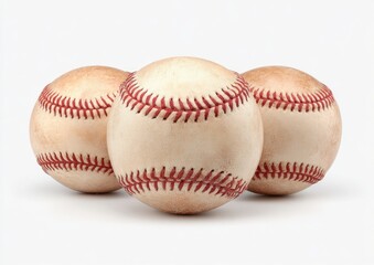 Three vintage baseballs