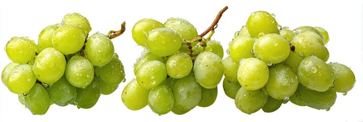 Fresh green grapes with water droplets