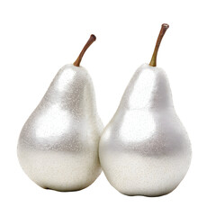 Elegant Pearlized Pears: A Still Life of Shimmering Fruit on Black Background © setio ES