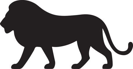  Majestic Silhouette: A powerful lion silhouette strides confidently, embodying strength and regality.