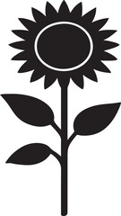 Sunflower Silhouette: A striking silhouette of a sunflower, its iconic petals and central disc presented in bold, minimalist style. Capturing the essence of summer and the beauty of nature.