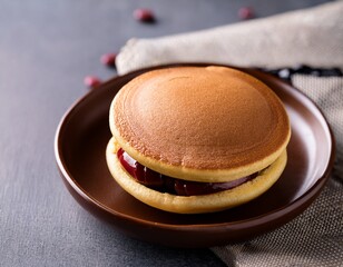 dorayaki pancakes with sweet red bean paste filling