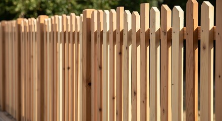 Wooden Picket Fence Section.