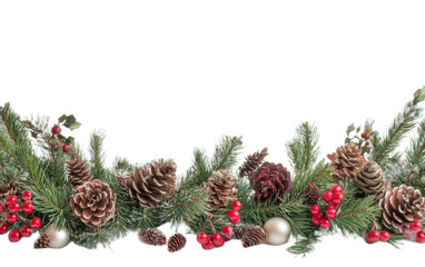Christmas rustic decoration isolated on white background, png