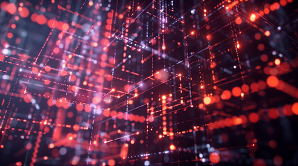 A vibrant futuristic holographic interface emerges, showcasing dynamic data streams and glowing nodes in a digital environment