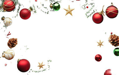 Christmas template isolated on white background, png
